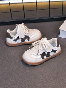 1 Pair All-Season Baby Colorblock Soft Comfortable Walking Shoes - Brown - View 5