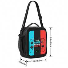 Gamer Style Back To School Student Backpack Multi-Compartment Set Three Stripes Game Console Unisex Laptop Pocket Insulated Lunch Cooler Pencil Case - Black - View 11