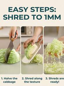 Multifunctional Handheld Slicer, Stainless Steel V-Shaped Blade, Comfortable Grip, Easy To Clean, Kitchen Salad Preparation Tool, No Power Needed To Slice Cabbage - Multicolor - View 5