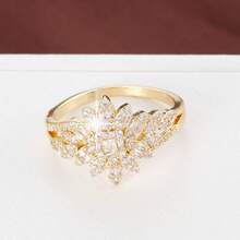 Cubic Zirconia Decor Ring - Gold - View 2