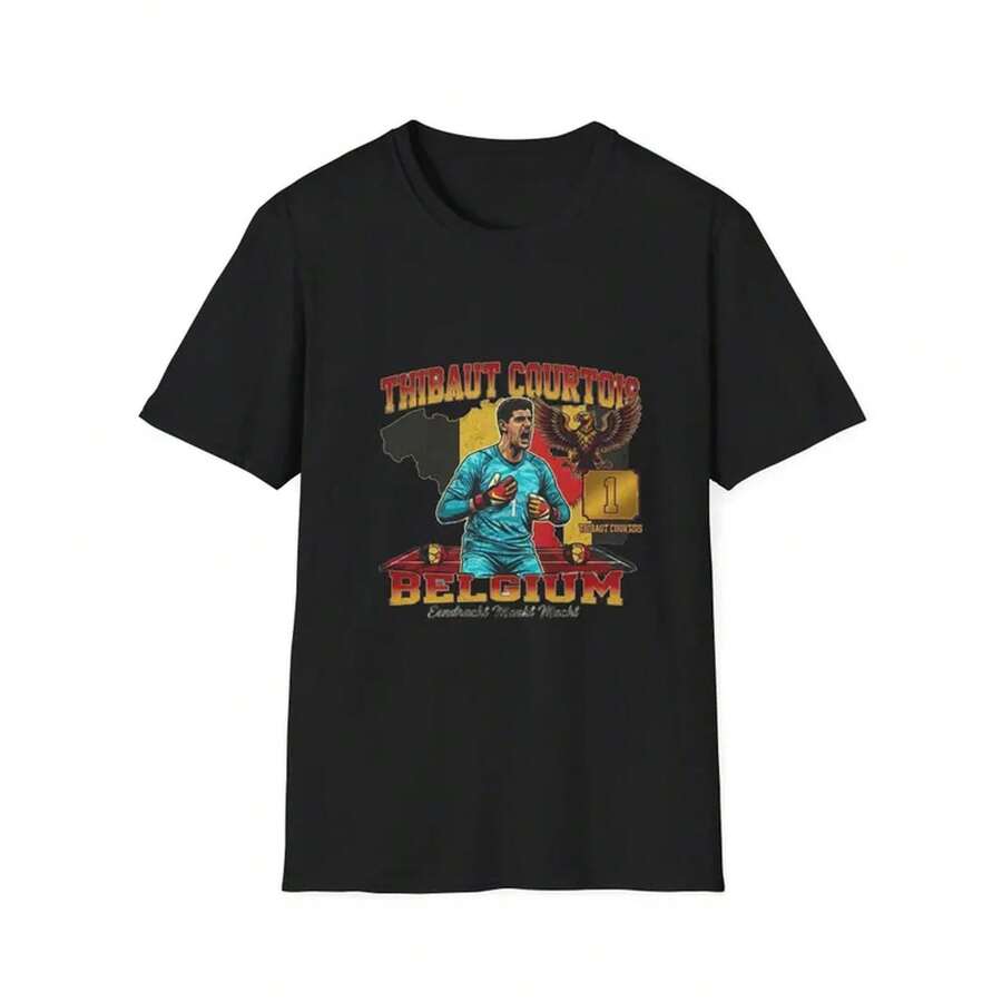 World Cup 2026| THIBAUT COURTOIS Graphic T-Shirt - 黑色 - 查看 1