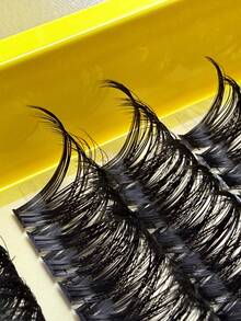 Hinarin 200pcs D Curl Single Cluster False Eyelashes 60D 8-26mm Exaggerated Long DIY Cluster Lashes Fluffy Dense Natural Look Long-Lasting Ultra-Light Reusable For Eyelash Extensions And Makeup - D - View 5