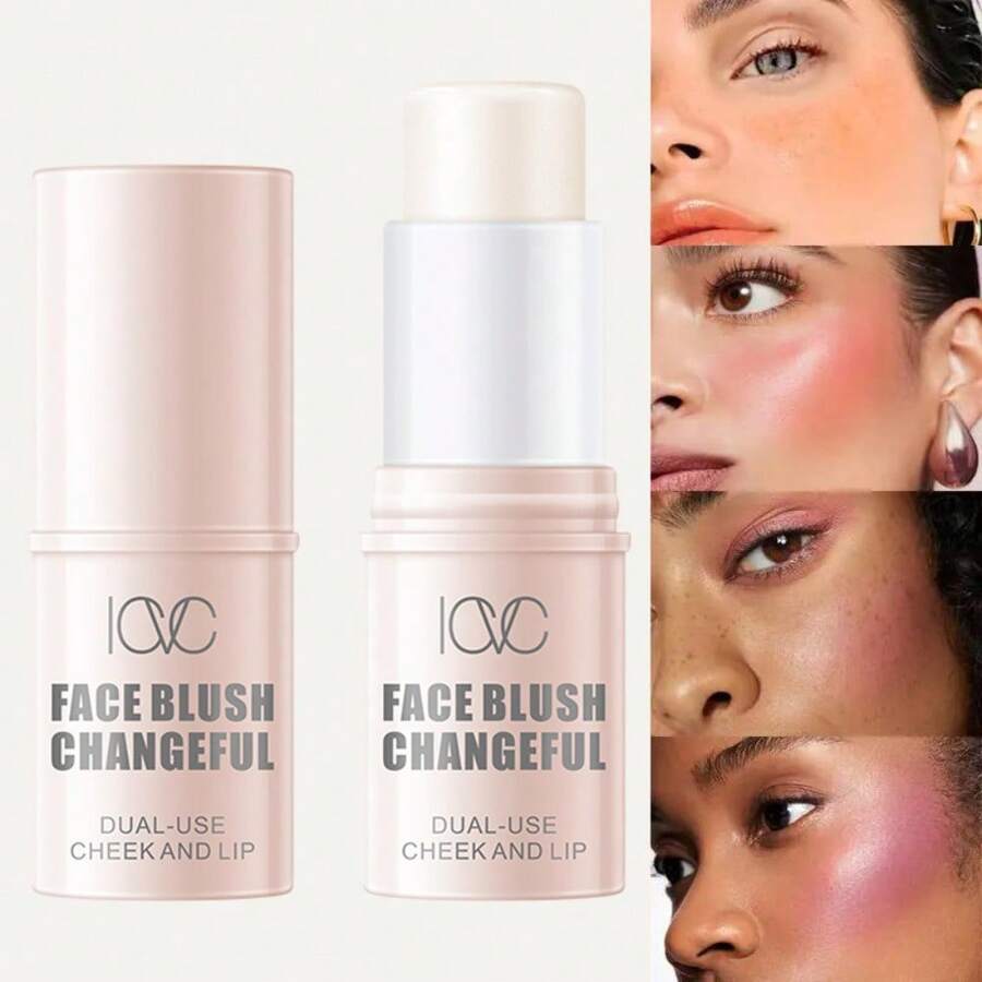 Waterproof Color-Changing Blush Stick - Dual Use For Lips And Cheeks, Lightweight Coverage, Suitable For All Skin Tones, Can Be Used As Lipstick Multi-Purpose Makeup - Multicolor - View 1