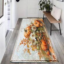 1pc Autumn Series Floral & Pumpkin Pattern Printed Faux Cashmere Surface TPR Bottom Doormat, Bathroom Mat, Kitchen Mat, Laundry Room Mat, Holiday Atmosphere Decor, Home Decor, Party Decor, Wedding Decor, Dining & Kitchen Decor - Multicolor - View 7