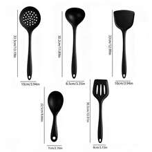 1PC/5PCS Silicone Cooking Tools, One-Piece Silicone Kitchen Utensils, Non-Stick Silicone Kitchen Cooking Tool Set, Heat Resistant, Includes Spatula, Soup Spoon, Slotted Spoon, Rice Paddle, Strainer, Portable Hanging Hook Kitchen Tool Set - Multicolor - View 7
