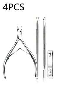 PYDESA 12/6/4/1pc Professional Cuticle Care Set, Stainless Steel Nail Clipper, Pliers, Pusher, Trimmer Set, Manicure Pedicure Tools For Removing Dead Skin And Calluses, Home Salon Nail Care Tools - Silver - View 7