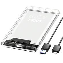 Portable Hard Drive Enclosure, SATA To USB 3.0 SSD Hard Drive Enclosure, 2.5 Inch HDD SSD External Hard Drive Enclosure, High Speed 5Gbps USB 3.0 To Type-C Transparent Portable Hard Drive Box, Compatible With PC/Laptop Windows System - 透明 - 查看 11