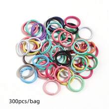 300 chiếc vòng hở hai lớp sơn sắt, vòng nối nhiều màu hỗn hợp, phụ kiện làm thủ công DIY cho móc khóa, hoa tai, dây chuyền, phù hợp làm hạt Perler, charm túi búp bê, vòng nhảy làm trang sức - Vòng hở - Xem 9