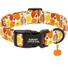Elegant Little Tail Halloween Dog Collar, Autumn Pumpkin Dog Collar With Pendant, Adjustable Holiday Dog Collar - Multicolor - View 1