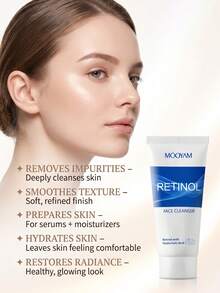 MOOYAM MÔOYAM Retinol Face Cleanser, Gentle Foaming Facial Cleanser For Deeply Cleansing Dirt & Impurities, Refine & Smooth Skin Texture, Refreshing Daily Facial Wash For Face Skin Care - RETINOR FACE CLEANSER - View 4
