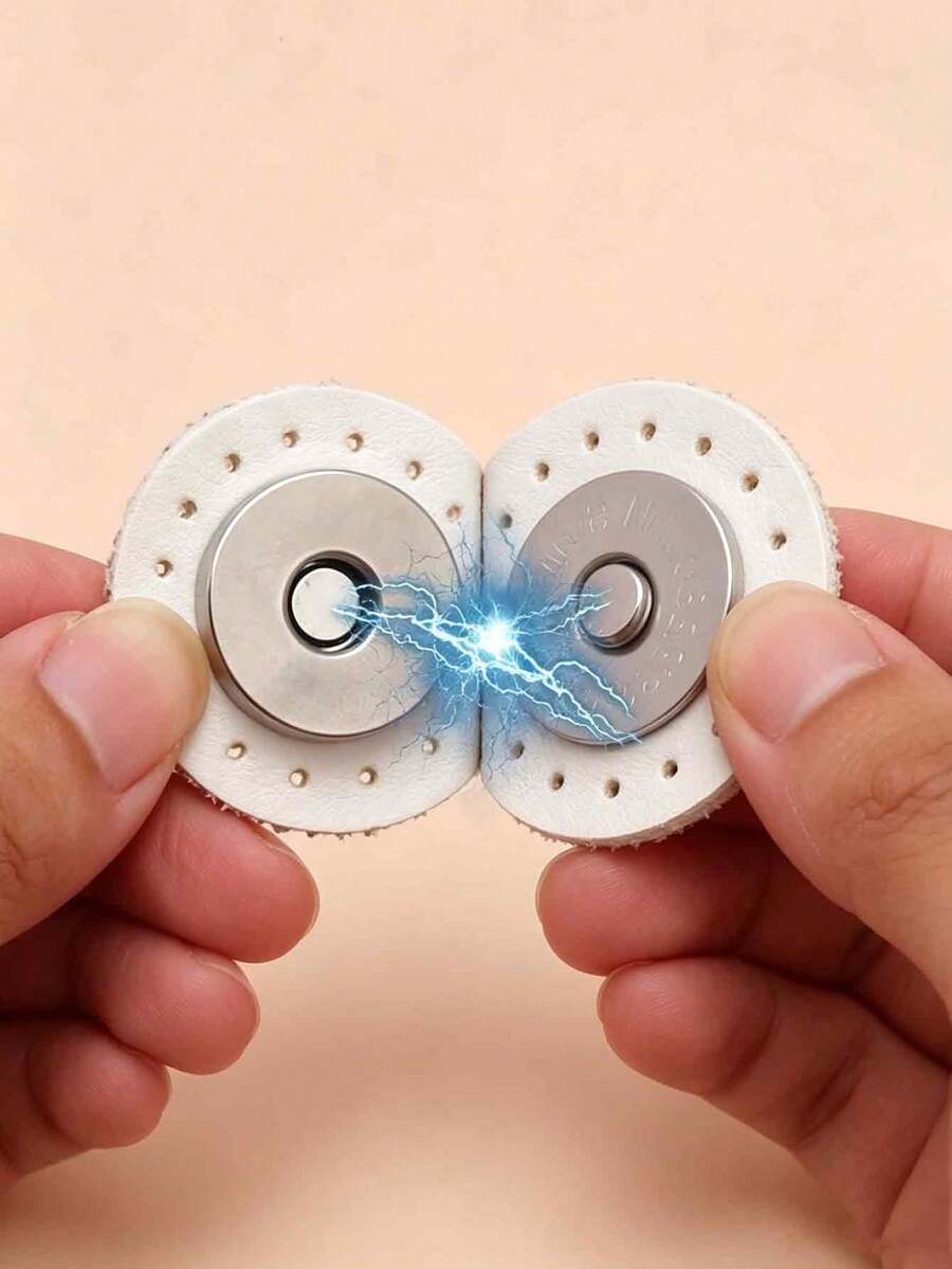 Round Double-Sided Leather Snap Buttons, Bag Modification Accessories, Suitable For Crochet Bags, Handmade Sewing Bag Decorations - Multiple Colors Available - Multicolor - View 1