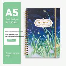 Creative Floral Spiral Bound Budget Planner Notebook With Strap, Customizable Printable Memo Pad - Multicolor - View 15