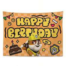 7 Styles Paw Patrol Happy Birthday Backdrop Banner, Cartoon Dog Themed Party Wall Hanging With Full Team & Single Pup Designs For Celebration - 100 X 70 cm - View 5