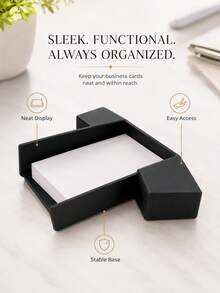 1/3/5pcs Geometric Clothing-Shaped Business Card Holder, Black Desktop Business Card Storage Tray, Suitable For Office Desk, Reception Desk, Clothing Factory, Conference Room And Home Office Area Business Card Display Rack, Convenient Access Business Card Storage Supplies, Stable And Wide Base, Modern Style Desktop And Drawer Organizer Accessories - Multicolor - View 1