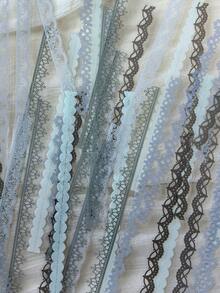1 Pack 40pcs Vintage Blue Lace Edge PET Stickers Packaging Decorative Material - DT1840 - View 8