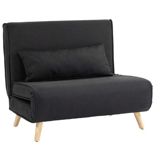 2-in-1 Schlafsessel bis 350 kg, Schlafsofa mit Liegefunktion, verstellbare Rückenlehne, dekorative Kissen, Leinenoptik für Wohn- und Gästezimmer