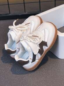 1 Pair All-Season Baby Colorblock Soft Comfortable Walking Shoes - Brown - View 6