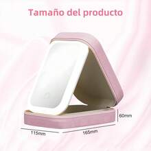 Mini Travel Makeup Case With LED Mirror, 3 Adjustable Light Colors, Dustproof Jewelry Box, Mini Makeup Organizer, Ideal For Short Trips. - White - View 7