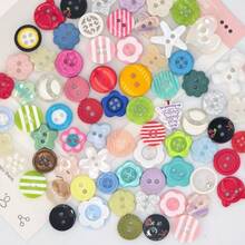 33/44/55/66/77/88/99Pcs Mixed Style Colorful Decorative Buttons Random Colors, Heart Flower Star Shape Resin Buttons, DIY Crafts Multi-Shape Sewing Buttons, Scrapbooking, Card Making, Handmade Jewelry, Clothing Decoration Accessories - Multicolor - View 7