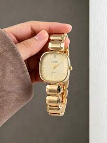 1 Women's Quartz Watch, Fashionable Retro Green Elegant Business Gorgeous Style, Casual Compact Watch, Daily Wear, Perfect Choice For Holiday Gifts - Gold - View 7