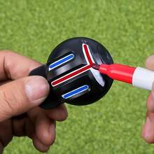 Templat Penanda Bola Golf dengan Pena Cat Dua Warna, Desain Pemosisian Presisi 3 Garis Dua Sisi, Pengunci Jepit Stabil Anti Selip, Penandaan Penyelarasan Cepat untuk Bola Golf, Membantu Kalibrasi Arah Pukulan, Portabel, Ringkas, Mudah Disimpan, Alat Bantu Latihan Golf untuk Pemula - MultiWarna - View 9