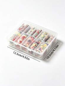 10 Rolls/Box Summer Theme Fruit Pattern Nail Art Transfer Stickers, Holographic Foil Nail Decals DIY Nail Supplies - Multicolor - View 6