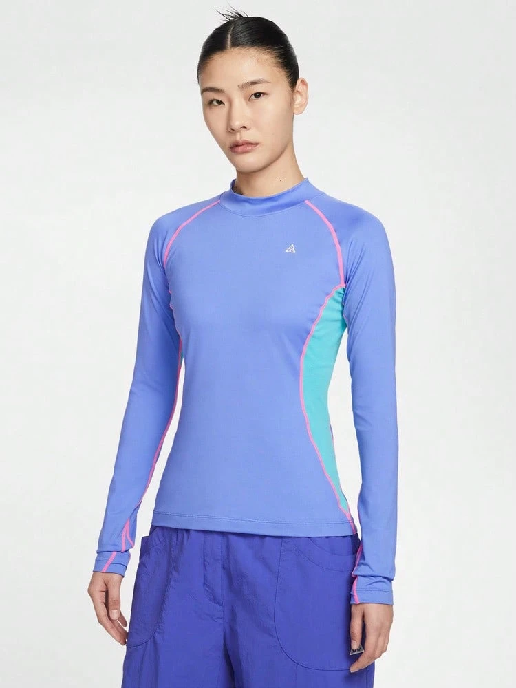 Nike Women's AS W ACG WILDSEE BSLYR LS TOP Long Sleeve Knit Collarless T-Shirt TIO0231-570 - Lilac Purple - View 1