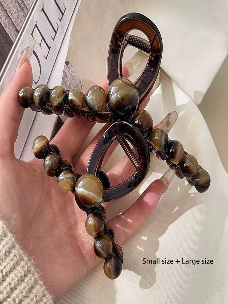 1 pieza Pinza de pelo de color café a la moda, adecuada para uso diario, ir al trabajo, salidas casuales, citas, viajes y un accesorio versátil para atuendos de primavera/verano - Multicolor - Añade 7