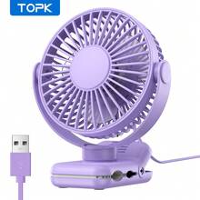 TOPK USB Clip-On Desktop Fan, Brushless Motor, Quiet Powerful Airflow, Strong Clip Ensures Secure Attachment, Stylish Design, Portable Cooling, High-Quality Structure, Mini Portable Personal Fan Suitable For Bedroom And Office - Multicolor - View 13