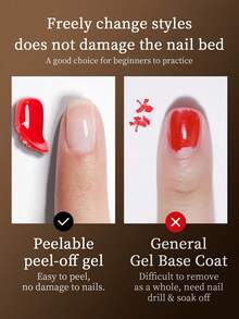 RS NAIL Lapisan Dasar Gel yang Dapat Dikupas untuk Kutek Gel, 12g Mudah Dilepas untuk Latihan, Cepat Kering | Bening, Non-UV Tidak Perlu Direndam atau Dikikir Tidak Merusak Kuku untuk Kuku yang Lemah & Tipis, Ramah untuk Pemula Lapisan Dasar yang Dapat Dikupas - View 6