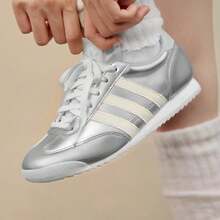 Adidas R71 "T-Head" Classic Retro Leather Upper Thin Sole Sports Skate Shoes KJ4209 - Silver - View 1