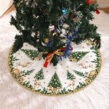 1 buah Alas Pohon Natal Bulat Berbagai Ukuran 60CM 90CM 120CM 150CM 180CM Motif Kepingan Salju, Rusa, Puncak Pohon, Bintang, Cocok untuk Acara Keluarga, Dekorasi Natal di Halaman Luar Ruangan (Bukan Pohon Natal, Hanya Alas Pohon) - A - View 6