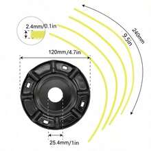1pc 120mm Diameter Plug-And-Play Anti-Tangle Thickened Anti-Drop Quenched Iron Material Card-Slot Iron Blade Mower Head, Universal For Lawn Mowers, Garden, Farm, Yard, All-Season Weeding And Land Clearing - Grass Trimmer (Iron Plate Card Packaging) - View 9