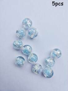 5pcs 16mm Glow-In-The-Dark Rose Resin Beads, Round Beads With Straight Holes, DIY Crafts, Jewelry Making, Phone Straps, Bracelets, Hair Accessories - Glow-in-the-dark Rose Beads - View 19