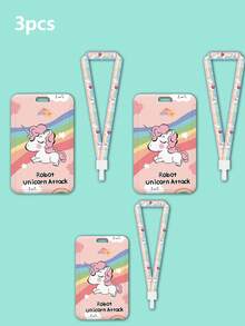 1 buah Gantungan Kartu Identitas Bergambar Unicorn Lucu yang Dapat Dilepas, Tempat Kartu Pelajar Warna Gradien Pelangi, Cocok untuk Penggunaan Sehari-hari, Kantor, Perjalanan, Hadiah Hari Ibu - Square - View 12