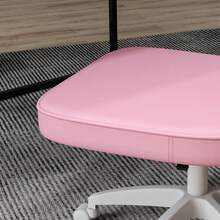 Silla de oficina sin reposabrazos, silla de escritorio, altura regulable, giro de 360°, 46 x 59 x 82-92 cm, rosa - Multicolor - Ver 10