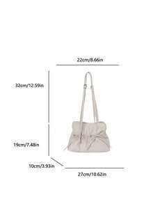 1PC Fashion Minimalist Double Bow Pleated Small Crossbody Bag, Soft Glossy PU Leather With Gentle Pleats, Double-Sided Tie Bows For A Youthful Look, Adjustable Spaghetti Strap, Shoulder And Crossbody Dual Use, Versatile Women's Bag For Daily Commute And Dating - Multicolor - View 12