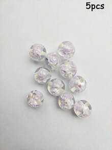 5pcs 16mm Glow-In-The-Dark Rose Resin Beads, Round Beads With Straight Holes, DIY Crafts, Jewelry Making, Phone Straps, Bracelets, Hair Accessories - Glow-in-the-dark Rose Beads - View 18