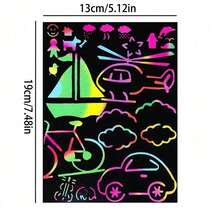 10/50pcs Rainbow Scratch Art Paper Set, Black Colorful Scratch Art Book, Comes With Pattern Templates, Scratch To Reveal Colorful Patterns, Easy To Operate And Fun To Create, Suitable For Drawing Animals, Flowers, Starry Sky, City And More, Smooth Paper Surface And Easy To Scratch, Can Be Used For Leisure Creation, Hand-Drawn Decoration, Desktop Time-Killing, Creative Pattern Practice, Recommended For Back To School Season, School Opening Season, Christmas Gift, Halloween Gift, Thanksgiving Gift - Multicolor - View 11