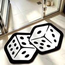 1 buah Karpet Kamar Mandi, Keset dengan Pola Cetak Asimetris Hitam Putih yang Unik, Desain Kontur Artistik, Letakkan di Pintu Masuk Kamar Mandi, Karpet Dekorasi Rumah yang Mudah Dirawat, Meningkatkan Pengalaman di Rumah. Tekstur Lembut, Nyaman di Kaki, Cocok untuk Kamar Mandi, Area Wastafel, Pintu Masuk, dan Lainnya - Hitam - View 1