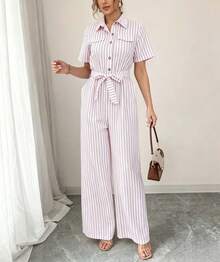 Plus Size Jumpsuits - Pink - View 3