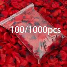 1000/100 Pcs Romantic Red Rose Petals - Decorative Swags For Wedding And Valentine's Day - Artificial Flowers For Party, Event, And Home Decoration - Multicolor - View 1