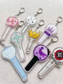 1pc K-POP Lightstick Keychain, Mini Acrylic Lightstick Keychain, Monster/NEW Jeans/TWICE/EXO/TXT, Perfect Gift For Fans, Convenient To Carry And Collect, K-POP Lightstick Keychain, Gift, MOA Keychain, Carat Merchandise, Stay Accessories, TWICE/Once Gift, Lightstick, ARMY Collectibles - Multicolor - View 5