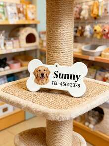 Custom Bone-Shaped Pet ID Tag, Can Print Photo, Name, Contact Phone, Anti-Lost Dog Identity Tag, Metal Pet Pendant, Cat & Dog Collar Tag, Pet Accessory Gift, Personalized Pet Acrylic Accessory, Puppy ID Tag Can Customize /Text Suitable For Anti-Lost Label, Identity Identification Tag, Commemorative Gift - Multicolor - View 2
