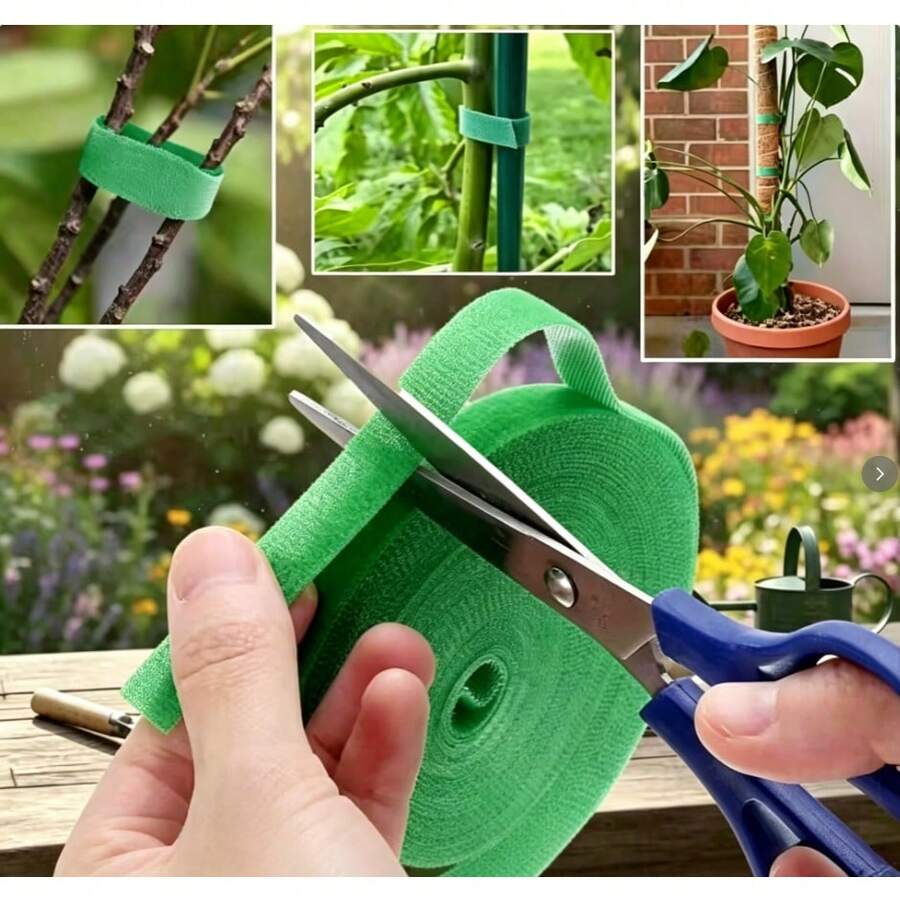 1m/Roll Reusable Plant Tie Green Flexible Support Strap Suitable For Climbing Plants, Flowers And Garden Plants Home And Outdoor Use Ideal Choice For Gardening Enthusiasts