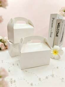 Set Kotak Hadiah Portabel 5/10/20pcs, Kotak Kue Pernikahan, Kotak Suvenir Pesta Ulang Tahun, Kotak Kertas Cokelat dan Permen Kreatif - Kotak hadiah - View 6
