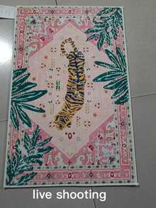 1件地毯/地墊/區域地毯/門墊,歐美奢華田園風野生動物元素-熱帶植物古典油畫虎紋戶外地毯,適用於玄關、陽台、走廊、戶外、露台、客廳,柔軟且可機洗 - 嬉皮風格 - 查看 11