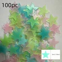 100/200 Peças Adesivos de Estrelas que Brilham no Escuro, Decalques de Parede e Teto que Brilham, Faça seu Quarto Brilhar como o Céu Noturno, Decoração de Quarto, Decoração de Casa (Este Produto Requer Absorção de Luz para Brilhar - Por Favor, Não Compre se Você se Importar) - Multicolorido - Visão 15