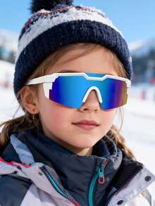 1PC Kids 6-12Y Rimless Fashion Glasses With Colorful Mirror Lens Decoration Lightweight PC Frame Windproof Sporty For Skiing Outdoor Sports Holiday - Multicolor - View 12