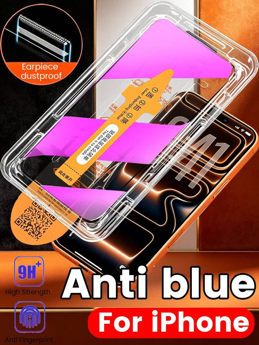 全新紫色光全自動防塵室，真機模製，完美貼合，適用於 iPhone 11-18 Pro Max，防藍光防塵室，更好的眼睛保護，耐刮耐磨不留痕跡，高清晰度高透明度影像品質，電影般的觀影體驗